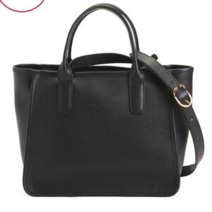 NWT longchamp le foulonne leather tote with shoulder strap Black